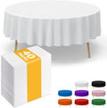 White Plastic Table Cloth Round Table 40 Pack, 84'' Tablecloth for Round Tables, Table Cloth for Disposable Use, Table Cover for Holiday Party, Gathering