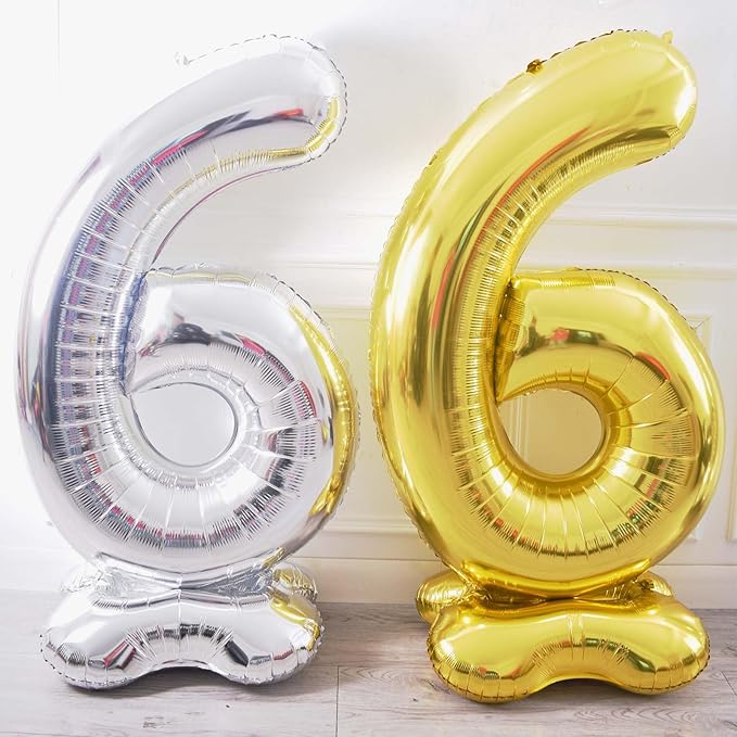 65 Inch Giant gold Foil Number Balloon,Old Children's Birthday Party Helium Balloon Wedding And Celebration Themed Party Decoration Supplies (8 Plus)