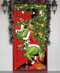 Merry Grinchmas Banner, 71 x 35in Polyester, New Year Christmas Decor for Home Party