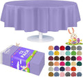 Grandipity 12 Pack Premium Disposable Plastic Tablecloth 84" Inch Decorative Round Table Cover - Lavender