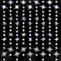 Glitter Star Garlands Decorations, 46 Feet Star Paper Garland Banner, Circle Dot Star Hanging Streamers for Valentine's Day Wedding Anniversary Birthday Ramadan Graduation Party Supplies Decorations
