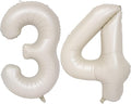 40 In Cream white Number Balloons Helium Foil Mylar Balloon Birthday Party banquet Decoration Digital 34