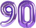 Purple Jumbo Number 90 Balloon 40 Inch, Women Men 90 Birthday Supplies, Foil Helium 90 Birthday Giant Balloon, Mylar Purple Number Balloons Anniversary Decorations