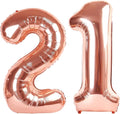40 Inch Rose Gold Balloon Number 21 Balloon,Jumbo Mylar Foil Helium Balloon for 21 Digital Balloons for Birthday Party,Wedding Anniversary Party Decorations