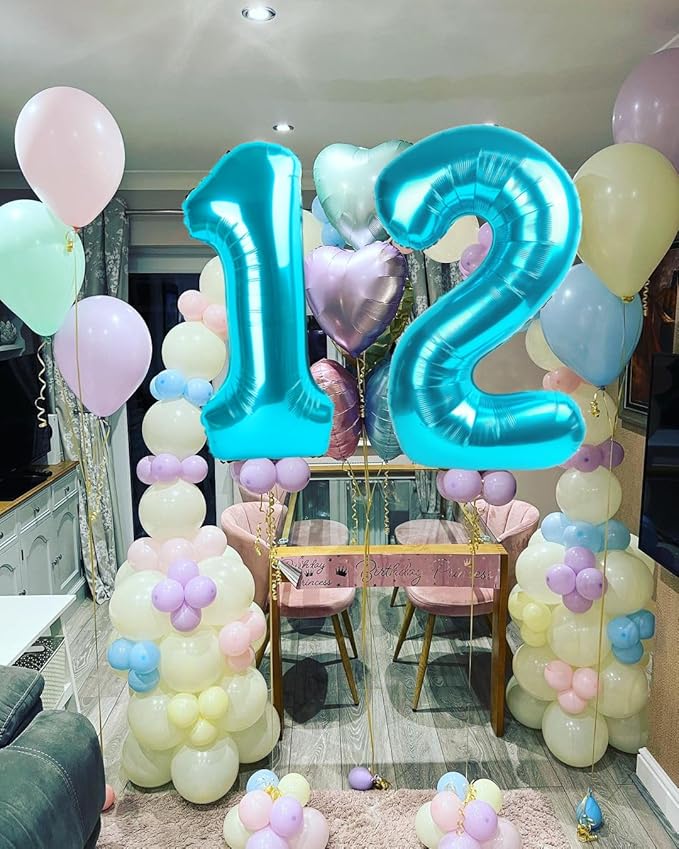 Number Balloons 1, 40 Inch One Balloons for 1st Birthday Girl Boy 1 11 21 Party Decorations Baby Shower Photo Shoot, Light Blue 1 Balloon