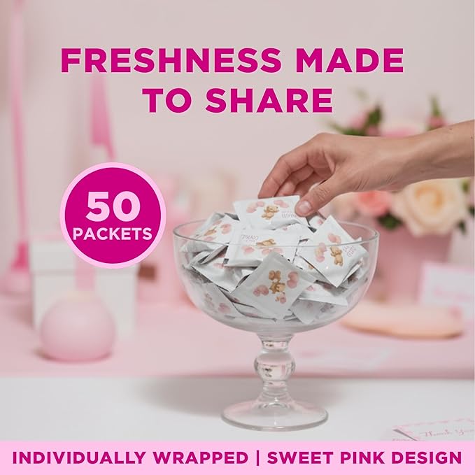 SIMPLY Peppermint "It's a Girl!", Individually Wrapped Breath Mints in Bulk, 50 Packets (2 per Packet), | Gender Reveal, Baby Shower, Party Favors