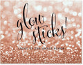 Andaz Press Wedding Party Signs, Glitzy Rose Gold Glitter, 8.5x11-inch, Glow Sticks Light Up the Dance Floor, 1-Pack, Bokeh Colored Party Supplies