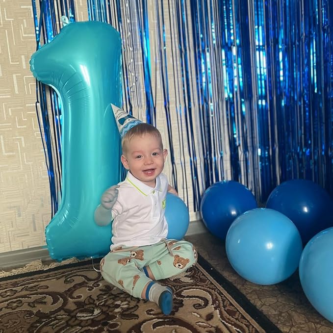 40 Inch Light Blue Number 17 Digital Balloon,Jumbo Mylar Foil Helium Balloon for 17 Balloons for Birthday Party,Wedding Anniversary Party Decorations