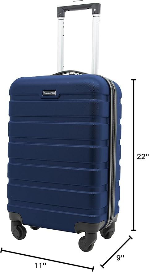 Travelers Club Harper Luggage, Blue, 22-Inch Carry-On