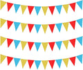 48 Pcs Colorful Triangle Banner Flag Pennant Banner Flags Glitter Garland Wall Door Hanging Banners for Birthday Graduation Classroom School Party Backdrop Decorations Gold, Red, Blue