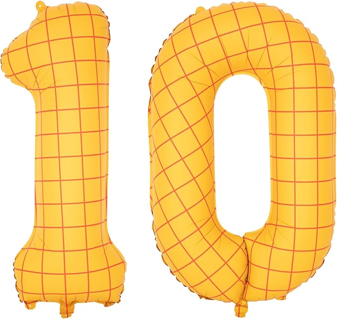 40-Inch Large Number Balloon Toy Inspired Story Matte Yellow Birthday Balloon Western Rodeo Party Supplies Boy Girl Story Anniversary Kids Birthday Party Cowboy Farm Themed Baby Welcome Decorations