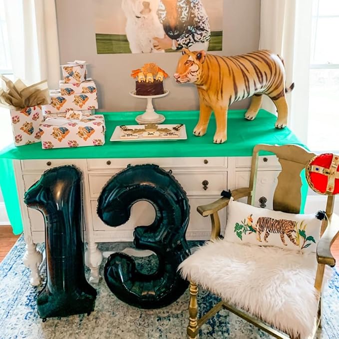 40 Inch Black Number Balloon 7, Large Number Foil Balloons Mylar for Girl Boy Birthday Party Celebration Decorations Supplies, Digital Balloons for Wedding Anniversary Events Decorations