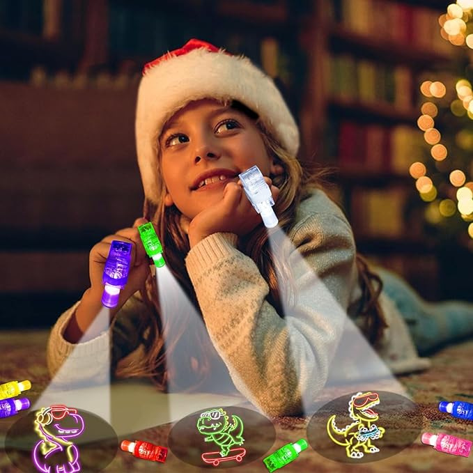 24PCS Party Favors LED Finger Lights, Glow in the Dark Light Up Toys Gifts Bulk for Kids Boy Girl Birthday Goodie Bags Stuffers Party Decorations Back to School Party Classroom Prizes (dinosaur)