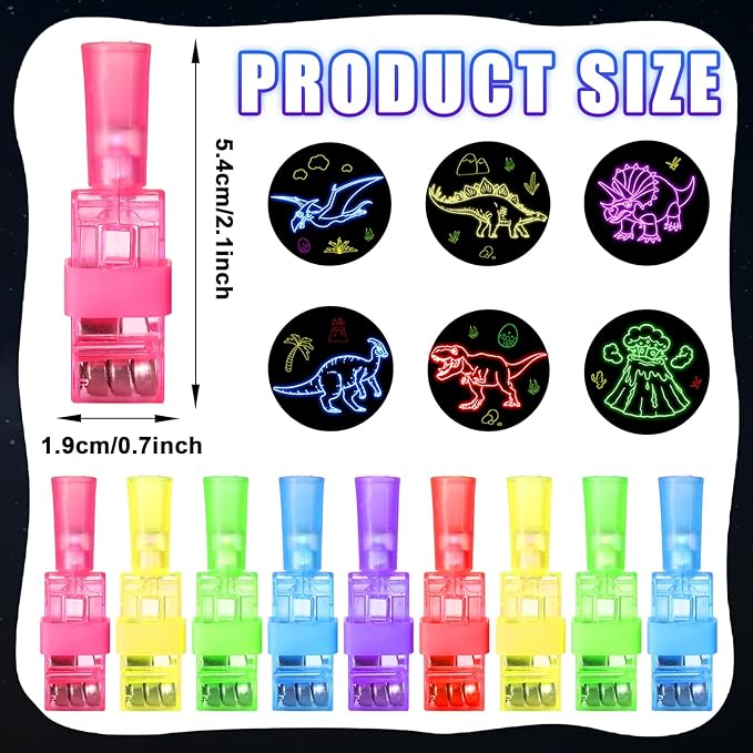 36 PCS Dinosaur Party Favors Dinosaur Birthday LED Light Up Finger Lights Glow in the Dark Dinosaur Party Finger Flashlights Bulk for Goodie Treat Bags Stuffers Dino Theme Birthday Party Supplies