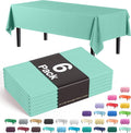 Exquisite Party Solids 6-Pack Premium Plastic Tablecloth 54in. x 108in. Rectangle Plastic Table Cover - Mint