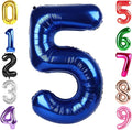 40 Inch Night Blue Number 5 Balloon, Giant 5 Number Balloons for 5th Birthday Decorations, Party Supplies for Baby Boy Girl, Night Blue Party Decor