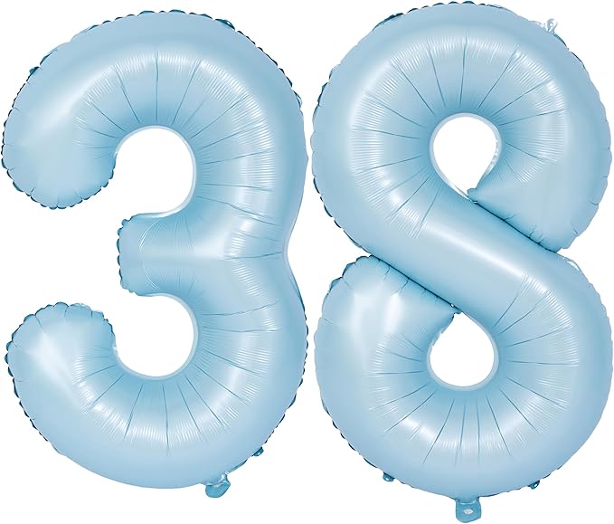 40 In Matte Blue Number Balloons Helium Foil Mylar Balloon Birthday Party banquet Decoration Digital 38