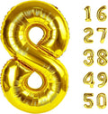 40 Inch Giant Gold Foil Number 8th 18th 28th Birthday Balloons Gold Digit 8 Balloons for Men Women 80th Anniversary Party Decorations Supplies