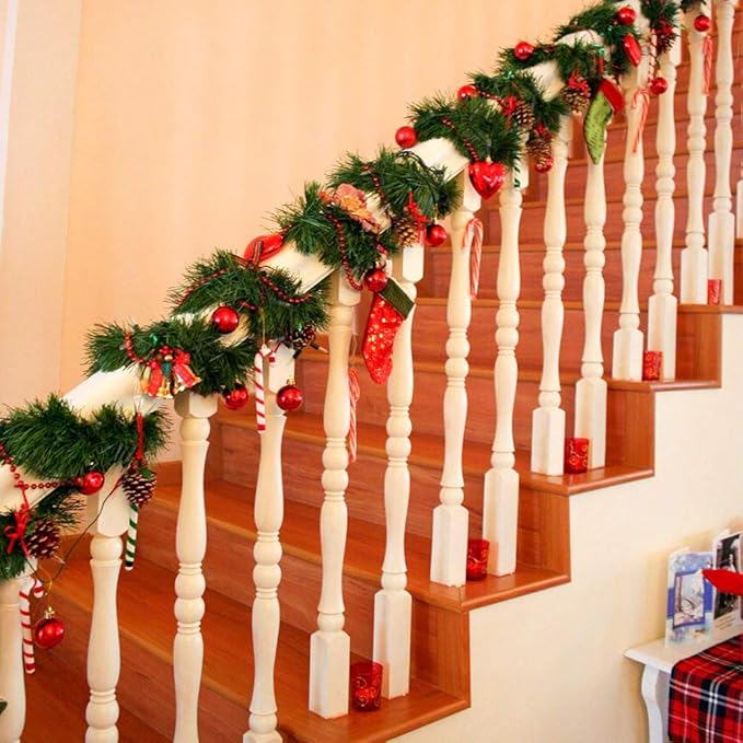 DearHouse 50 Ft Christmas Garland, Artificial Greenery Garland Soft Garland for Holiday Wedding Party,Stairs,Fireplaces Decoration for Outdoor or Indoor Use