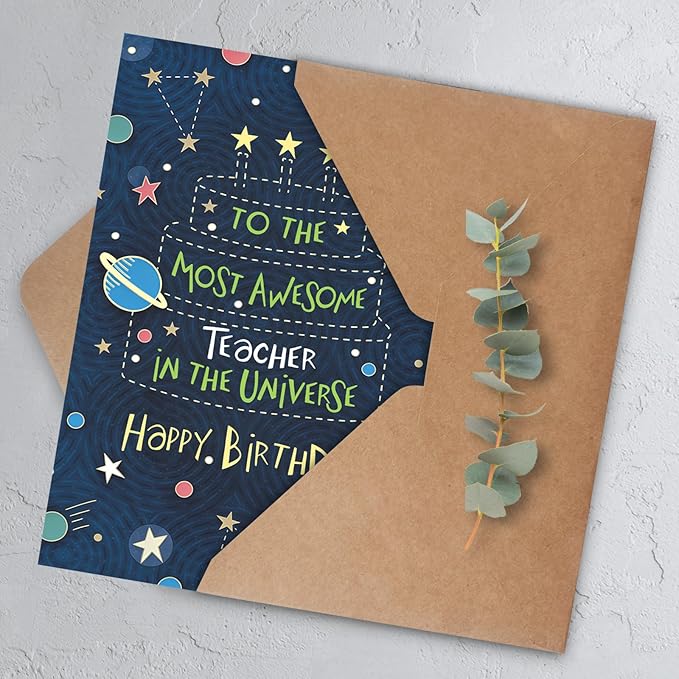Teacher Birthday Card, Happy Birthday Cards & Gift for Teacher from Student