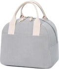 LOVELYWIND Insulated Lunch Bag for Women Men, Stylish Corduroy Tote Bag with Aluminum Lining, Large Capacity Reusable Cooler for Work, Travel, or Beach, Cloud Gray Lunch Box