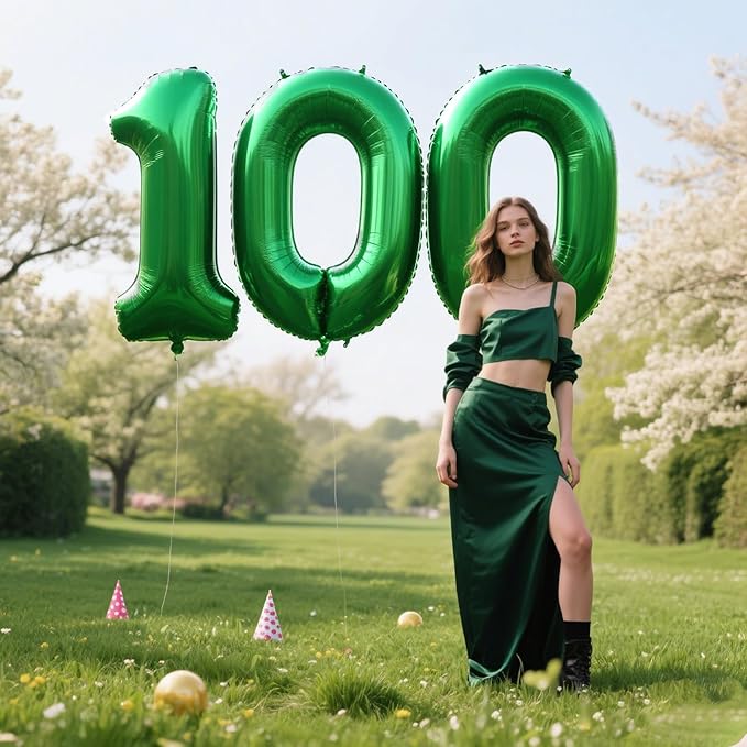 40 Inch Balloon Number 0 Green, Large Foil Green Number Balloons 0 for Girls Women, Digital 0 Helium Balloons for Baby Girls 12 20 21st Birthday Graduation Princess Party Decorations