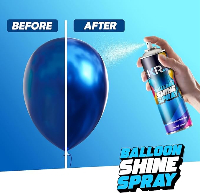 Balloon Shine Spray (16.9 oz) No Need Towel or Gloves, Instant High Shine Gloss Brite Balloons for Party Decoration for Ultra Lasting, Shine Balloon Spray Upgraded Formula