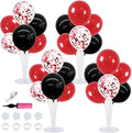 TONIFUL 4 Set Red and Black Balloon Centerpieces for Table,Balloon Stand Kit for Black Pink Party Decor 2026 Graduation Wedding Chinese New Year Eve Birthday Party Decorations,Retirement
