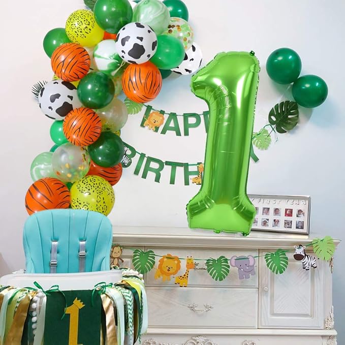 TONIFUL 40 Inch Large Green Numbers Balloons 0-9, Number 5 Digital 5 Helium Foil Mylar Big Number Balloons for 2026 Graduation New Year Eve Birthday Party Anniversary Supplies Decorations