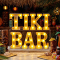 Honoson 7 Pcs Hawaiian Luau Tiki Party Decoration Tiki Bar LED Light Sign Hawaii Summer Tropical Table Lights up Sign for Summer Pool Beach Hawaiian Themed Party Supplies