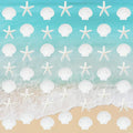Xinnun Coastal Party Decorations White Finger Starfish and Seashell Garland Ocean Nautical Theme Cutouts Ribbon Streamers for Under The Sea Beach Mermaid Birthday Beach Wedding Decor