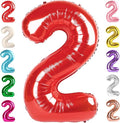 2 Numbers Balloon 40 Inch Red Two Balloon Number Birthday Decor, 2nd 12 21st Party Celebration Decorations Graduations Wedding Baby Shower