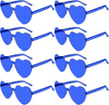 PLULON Heart Sunglasses for Women 5/12/25 Pcs, Heart Glasses Valentine Day Rimless Shaped Candy Color Fun Glasses Party Favor