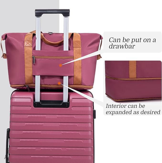 Cosbarn Luggage Sets 5 Piece Suitcases with Wheels, Suitcase Set ABS Hard Case Luggage with Spinner Wheels Durable Travel Luggage