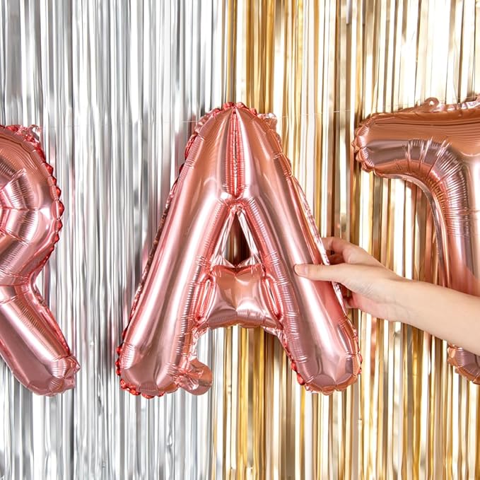 Restaurantware-Balloonify 16 Inch Letter Balloon, 1 Alphabet Party Balloon - Letter A, Self-Sealing, Rose Gold Foil Mylar Finish, Hanging Loop, Decoration For Birthday, Wedding, Or Graduation