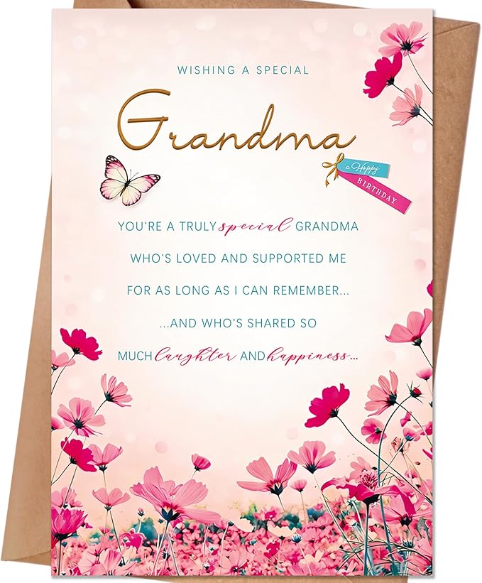 Grandma Birthday Card，Happy Birthday Card & Gift for Grandma