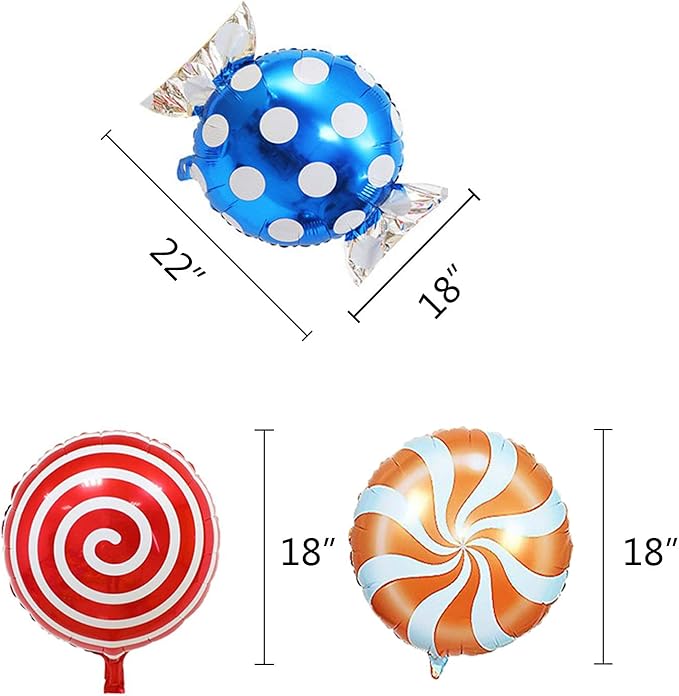 42 pcs 18" Sweet Candy Balloons, Round Lollipop Balloon, Birthday Wedding Party Balloons, Party Supplies