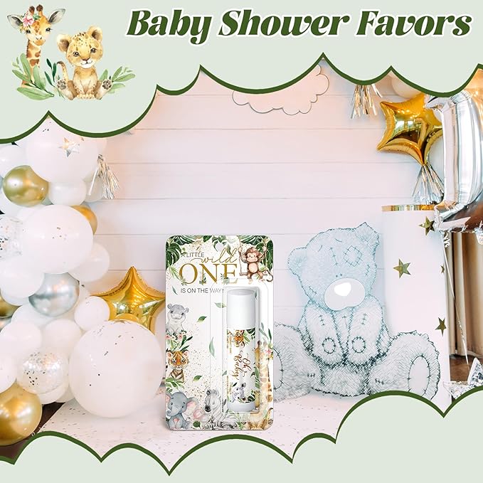 30 Pack Safari Baby Shower Games Prizes Party Gifts Bulk Lip Balms Favors for Winners Adults Guests Gender Reveal Favors Decorations Green Baby Shower Souvenirs Gift Bags Stuffers