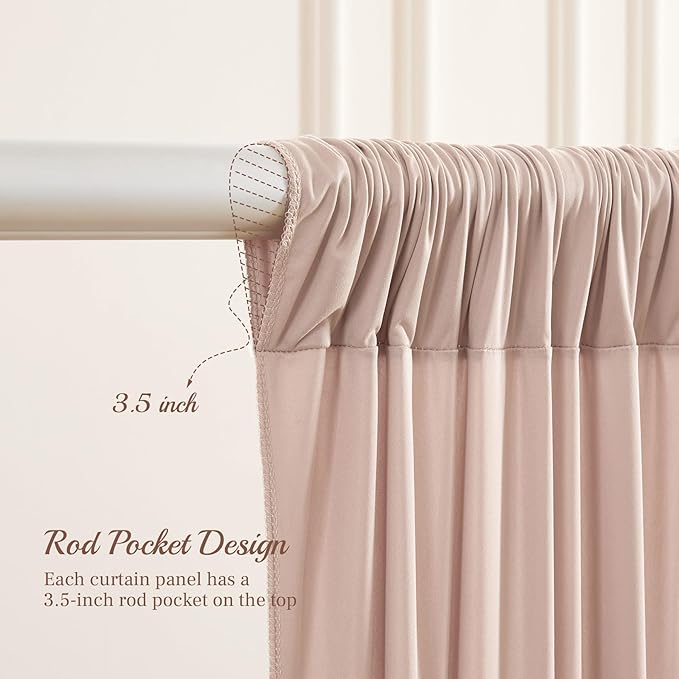 8x10FT Nude Backdrop Curtains for Wedding Parties, Wrinkle Free Polyester Photography Backdrop Drapes for Wedding Baby Shower Birthday Parties Stage Background Stand Decorations 4x10ft,2 Panels