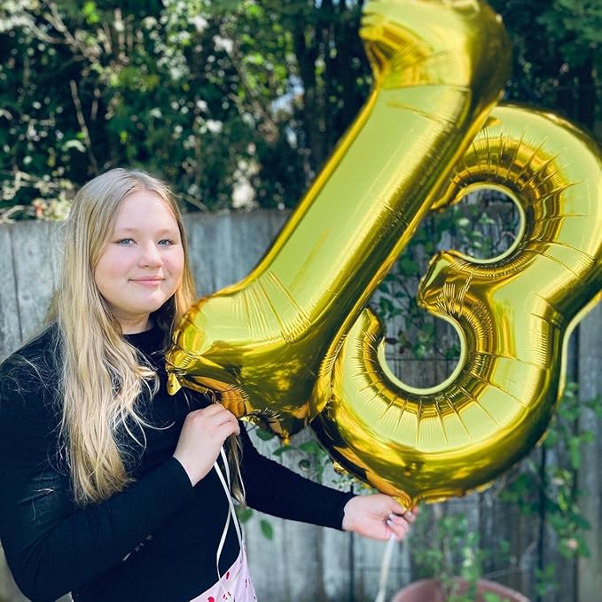 Gold Number 30 Balloons, 40 Inch Gold Mylar Foil Number 3 & 0 Balloons for Women, Self Inflating 30th Birthday Balloons for 30 Year Old Men Anniversary Birthday Party Decorations Supplies