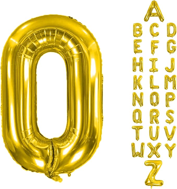 Letter Balloons 40Inch Large Giant big Foil Mylar Gold Balloons O for Birthday Party Decorations