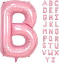 40 Inch Letter B Balloon, Large Baby Pink Letter Balloons, Single Foil Alphabet B Balloon, Big Pearl Pink Name Letters Balloon Helium for Girls Women Birthday Party Baby Shower Anniversary Decoration