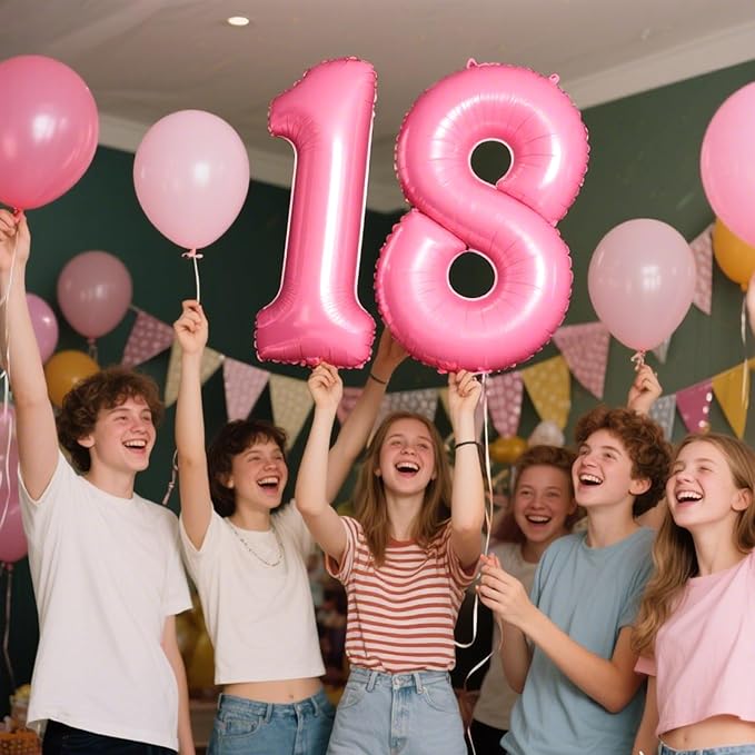 Pink Number 8 Balloon 40 Inch,Jumbo Giant Mylar Pink Number 8,Big Large Foil Helium Number Balloons, Balloons for 18 28 80 Birthday Party Decorations Supplies Anniversary Celebration