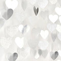 White -Silver Disco Party-Decoration Heart Garland - 52ft Birthday New Years Eve Hanging Backdrop Streamers,Graduation Engagement Wedding Bachelorette Winter Christmas Banner Decor Lasting Surprise