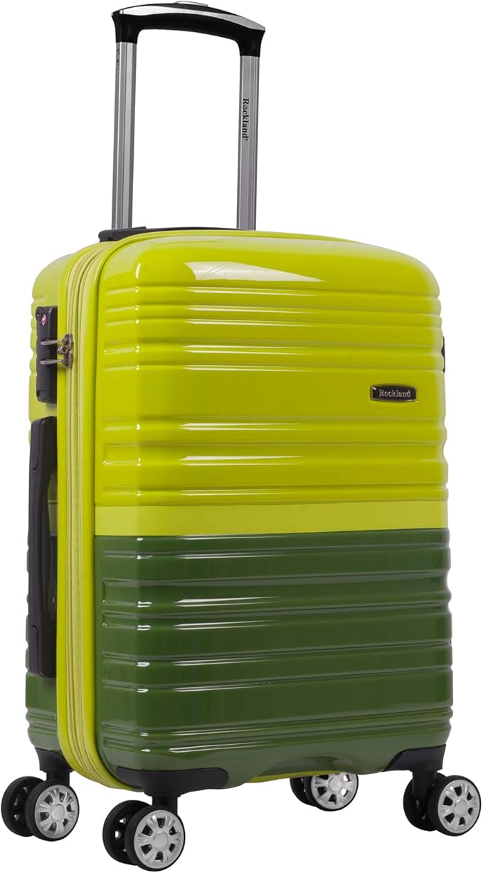 Rockland Melbourne Hardside 2 Piece Expandable Spinner Wheel Luggage Set, (20"/28"), Two Tone Green