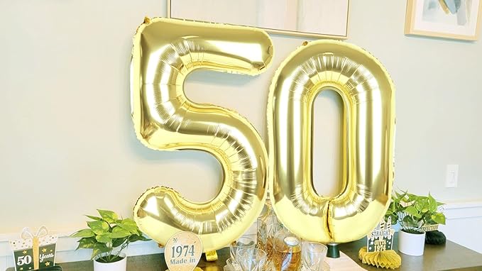 40 Inch Large Numbers Balloon, 4 Light Gold Ballon for 4th 14 40 44 Birthday Party, Balloon 4 Number for Graduations Wedding Supplies