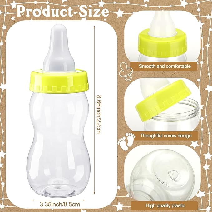 Syhood Kraft Baby Shower Games Guess How Many Pacifiers Rustic Game Sign 50 Small Guessing Games 20 HB Pencils 750 ml Milk Bottle 400 Acrylic Pacifiers Decorations Guests Gender Reveal Party Favors
