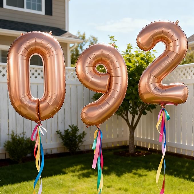 YPSelected 32 Inch Large Foil Helium Number Balloon Birthday Wedding Party 0-9 (Orange, 0)