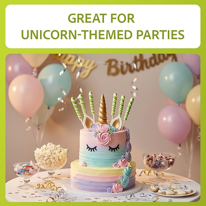 Adams & Brooks Bright Green Apple Mini Unicorn Pops, 10 oz Jar (24 ct.) - Twisty Unicorn Lollipops, Individually Wrapped Candy for Kids & Adults, Perfect for Birthday Party Favors, Goodie Bags, & More