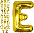 40Inch Gold Letter E Balloon Foil Helium Letter Balloons A-Z Giant Large Mylar Big Party Balloon for Birthday Party Decorations